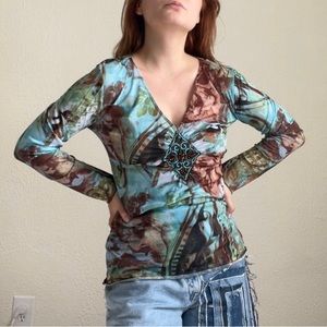 Cha Cha Vente Multi Color Long Sleeve Top